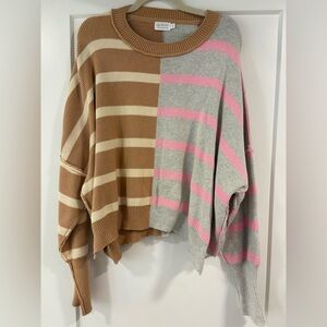 Mint Colorblock Striped Sweater